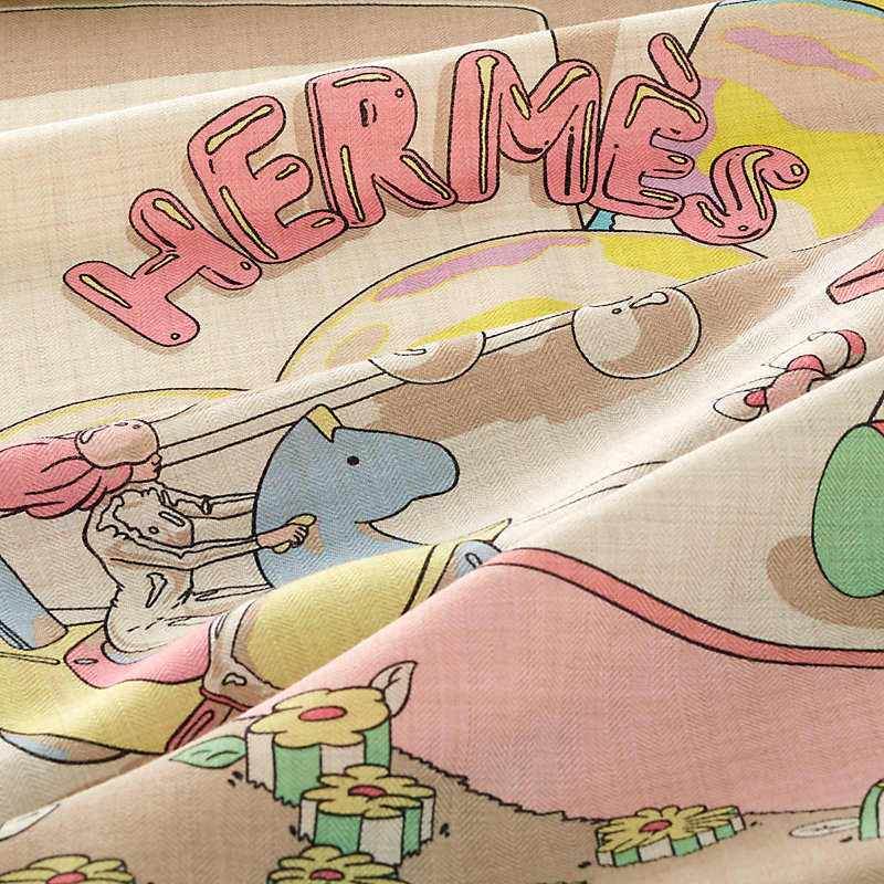 Hermès Locomotion shawl 140